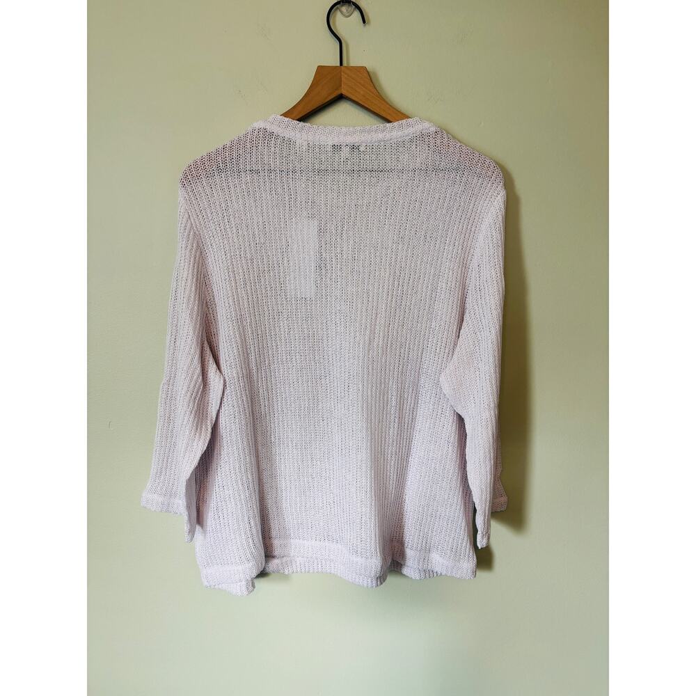 Vince New White Knit Sheer Long Sleeve Shirt Top Size 2X - Picture 4 of 9